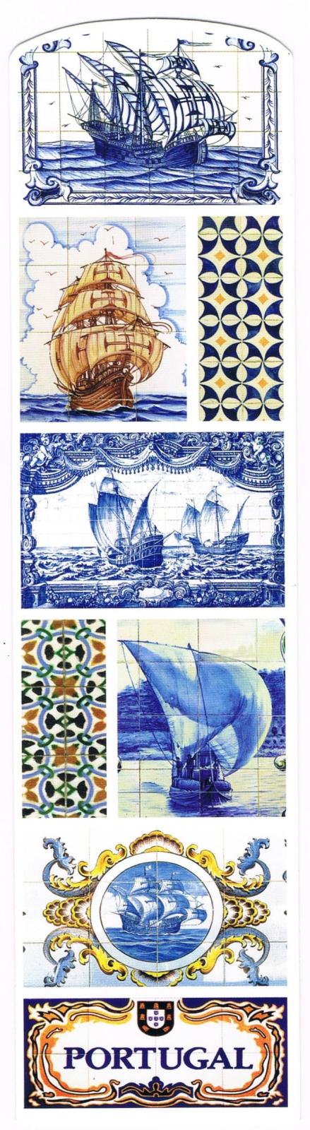 Portuguese Sailing Ships & Azulejos Premium Paper Bookmark