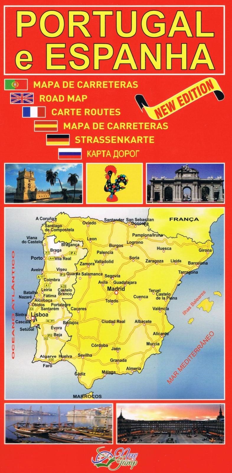 Portugal and Spain Road Map – Multilingual Edition