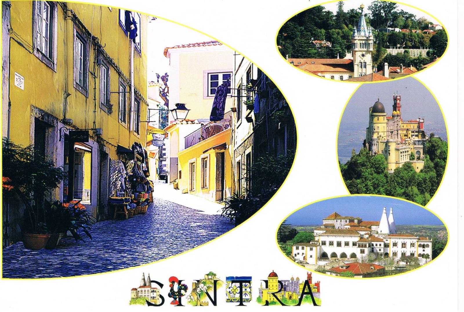 Sintra Historic Streets and Palaces Four-View Premium Postcard