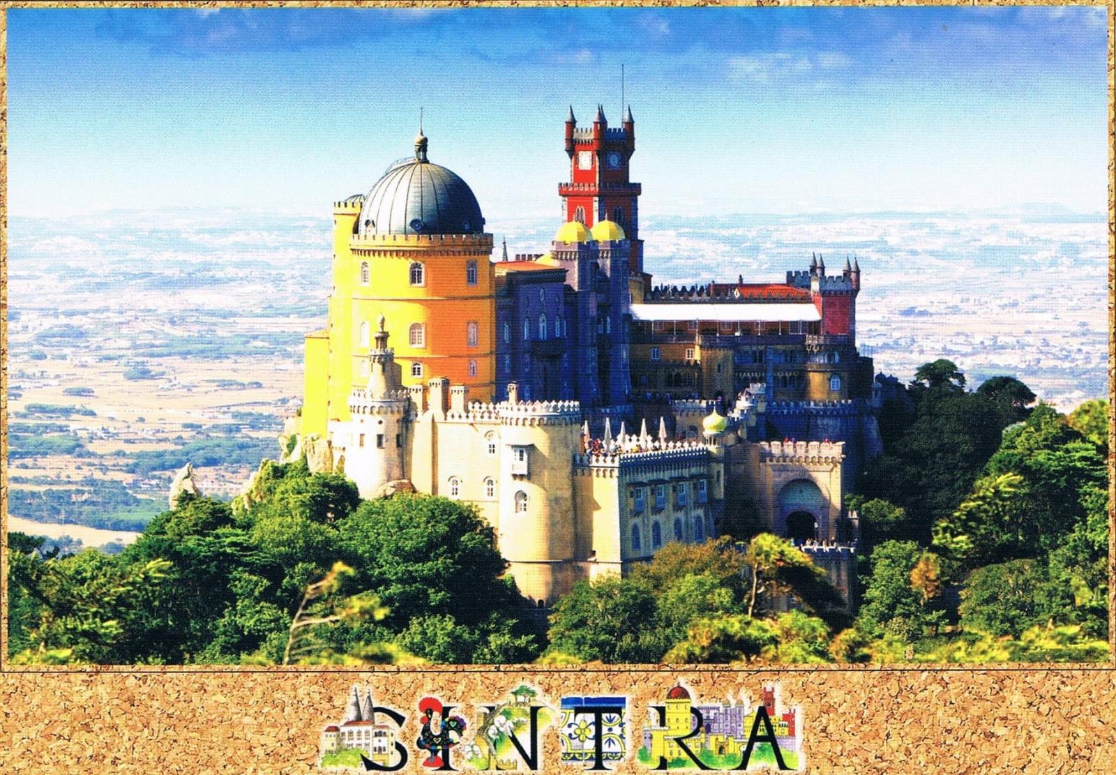 Pena Palace Hilltop Panorama Sintra Premium Postcard