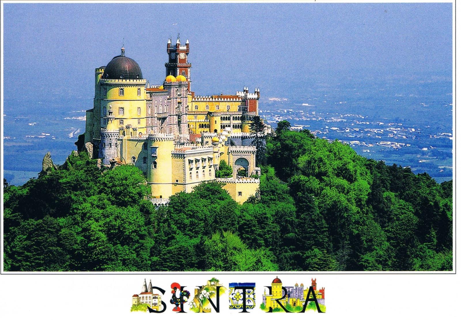 Pena Palace Hilltop Panorama Sintra Premium Postcard