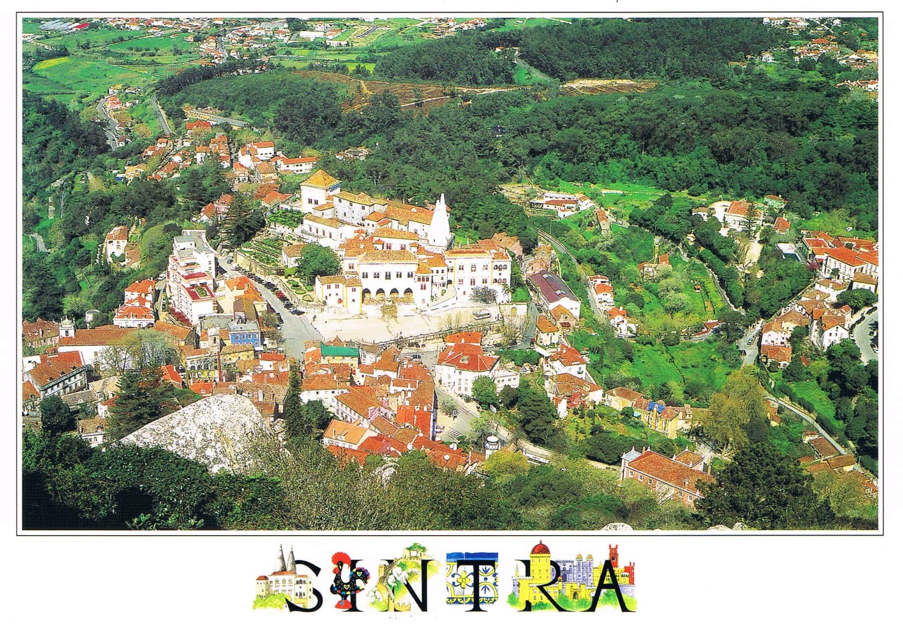 Sintra Historic Village Aerial View Premium Postcard