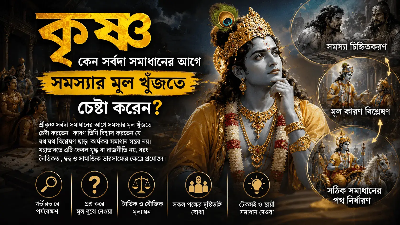 কৃষ্ণ কেন সর্বদা সমাধানের আগে সমস্যার মূল খুঁজতে চেষ্টা করেন?