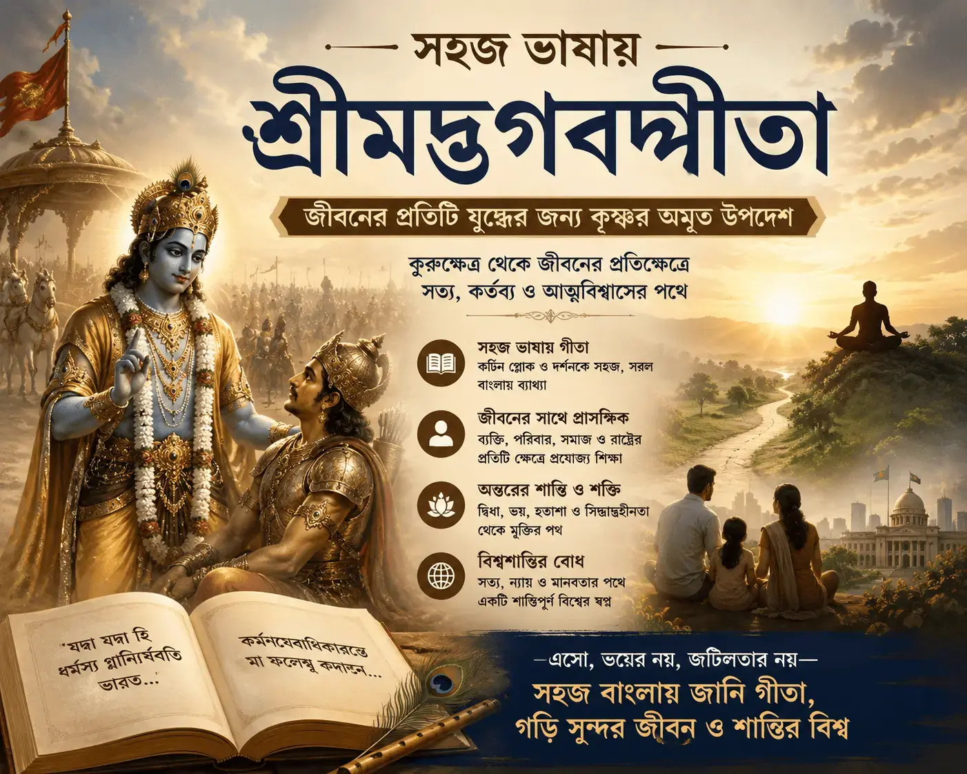 বাংলায় শ্রীমদ্ভগবদ্গীতা: ব্যক্তি, পরিবার, সমাজ ও রাষ্ট্রের জীবনে গীতার বাস্তব শিক্ষা