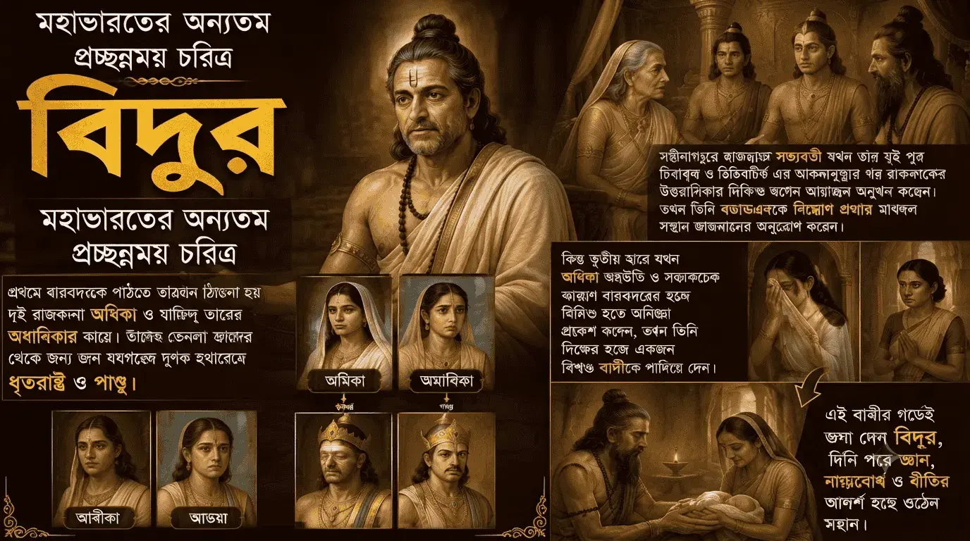 বিদুরের জন্মের পেছনে তৎকালীন নিয়োগ প্রথার কারণ কী ছিল?