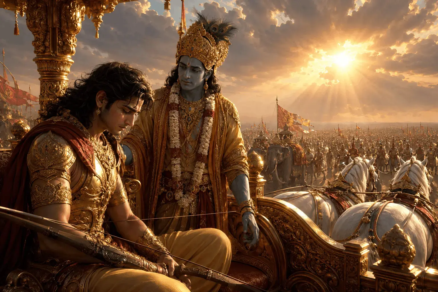ভগবদ্গীতা দ্বিতীয় অধ্যায়, ৮ম শ্লোকের ব্যাখ্যা: অর্জুনের গভীর শোক, জীবনের অর্থের অনুসন্ধান ও বাহ্যিক সুখের সীমাবদ্ধতা