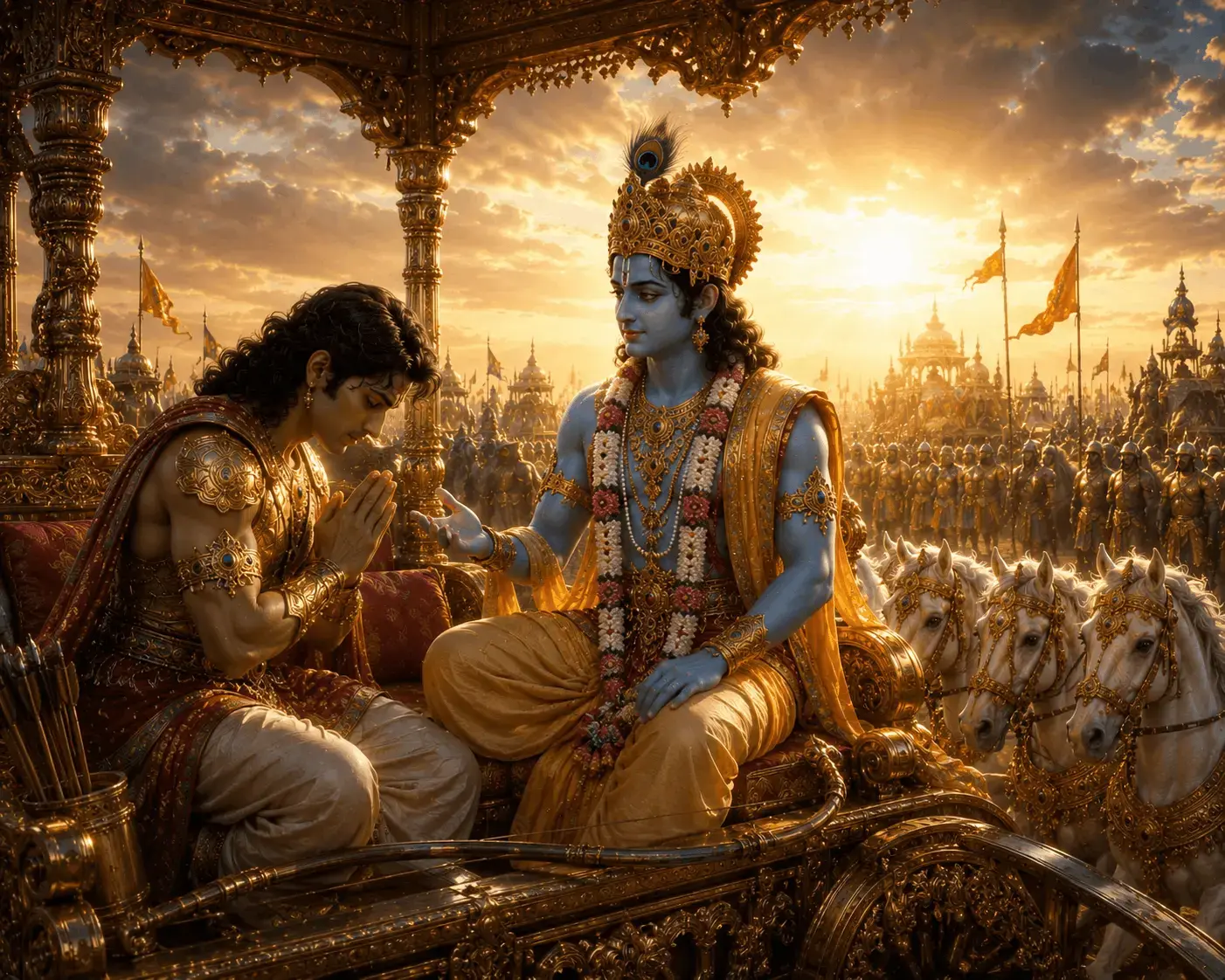 ভগবদ্গীতা দ্বিতীয় অধ্যায়, ৭ম শ্লোকের ব্যাখ্যা: অর্জুনের আত্মসমর্পণ ও শ্রীকৃষ্ণের জ্ঞানপ্রাপ্তির সূচনা