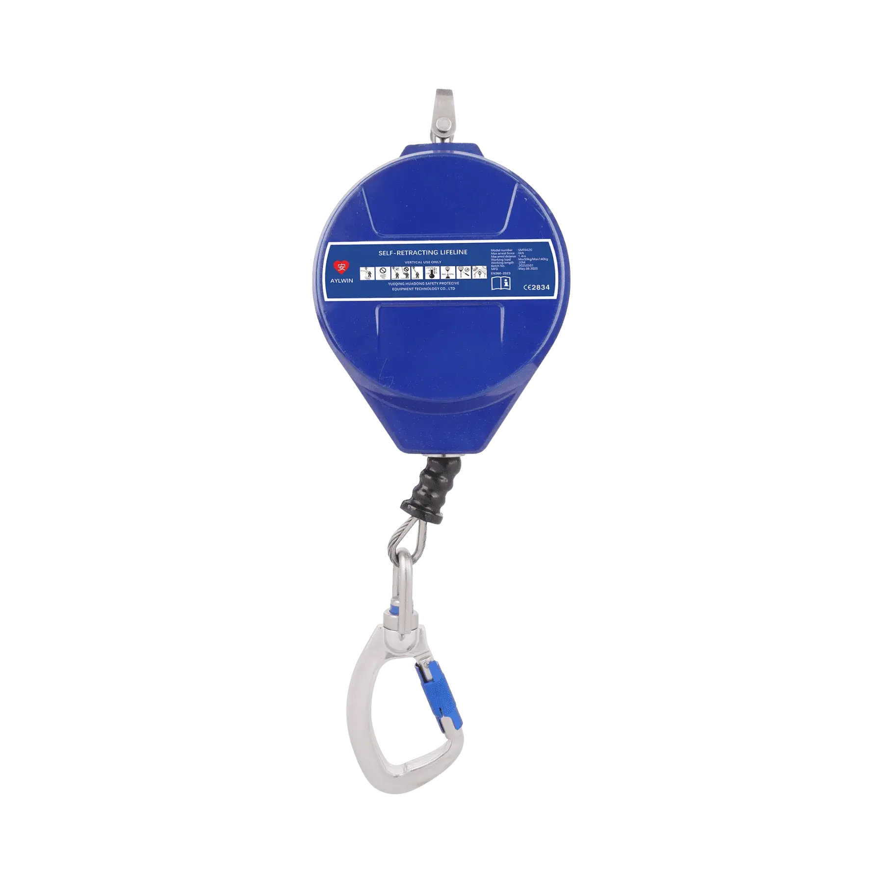SMT6620 Self-Retracting Lifeline 20 m – Aluminum Housing, 4.8 mm Wire Rope, EN 360:2023