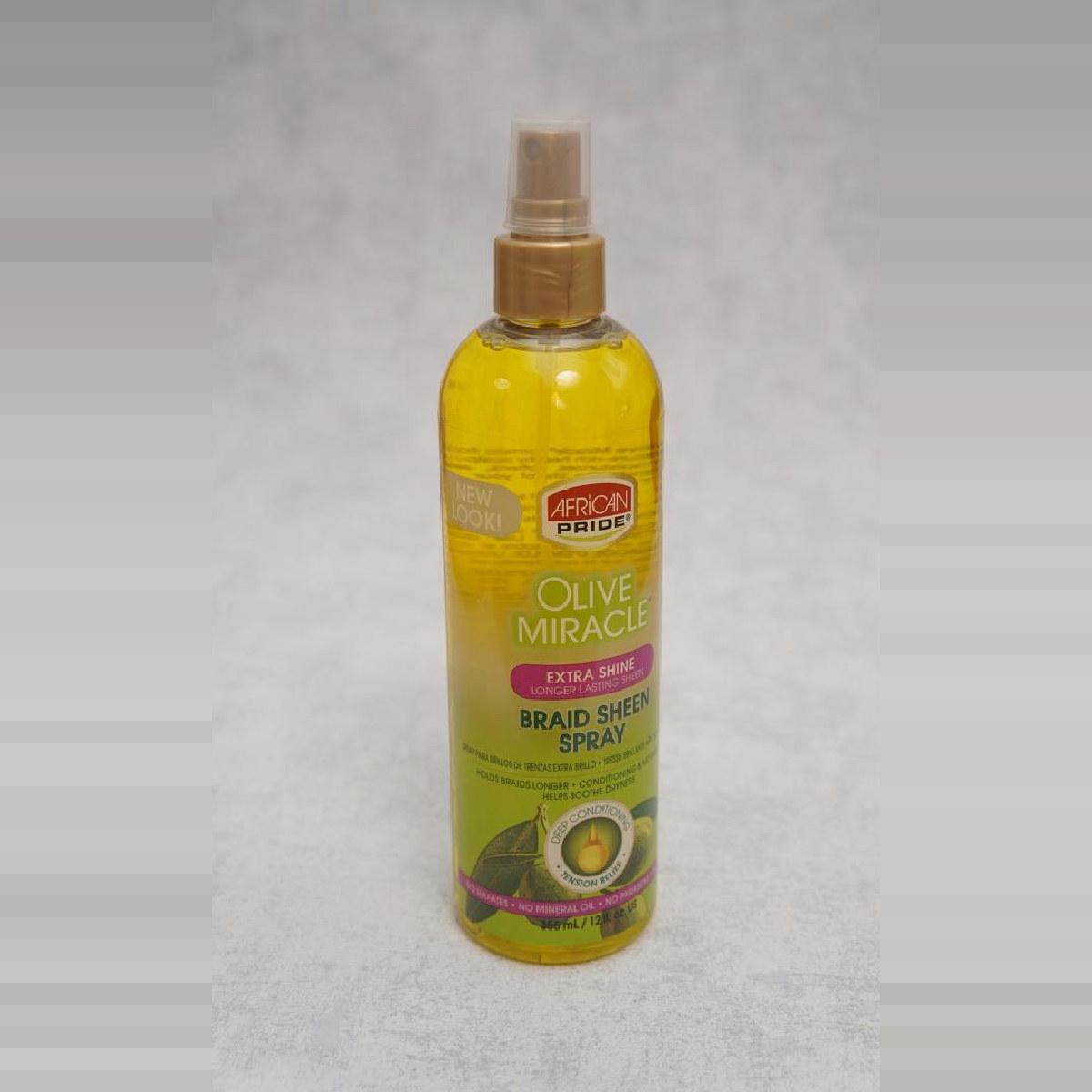 African Pride Olive Miracle Braid Sheen Spray 355mL