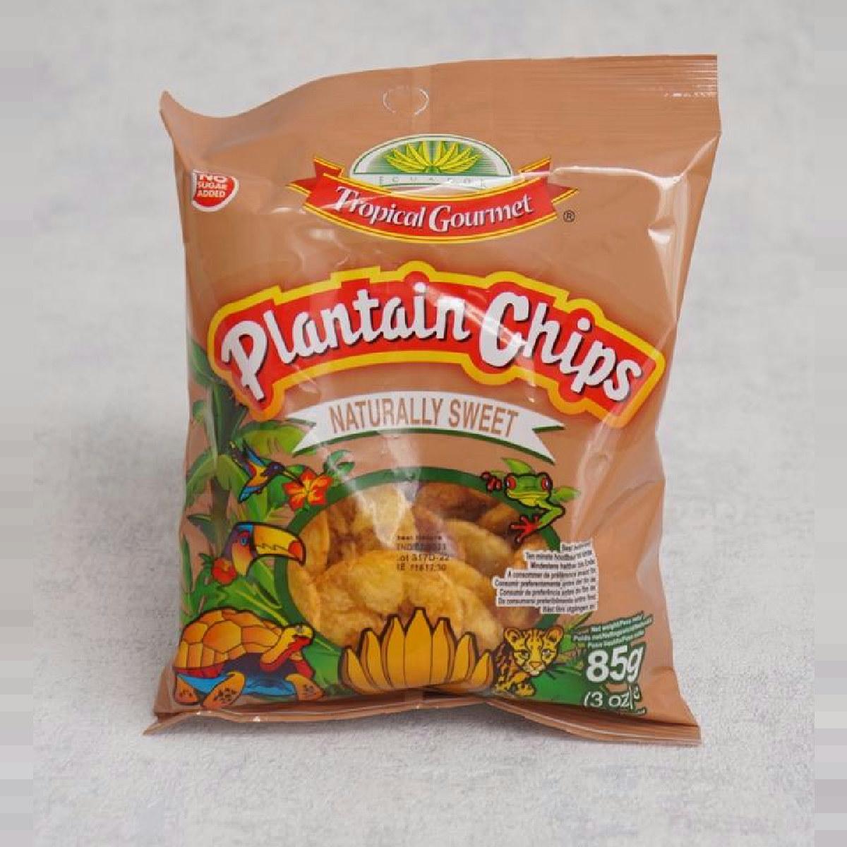 Tropical Gourmet Plantain Chips Naturally Sweet 85g