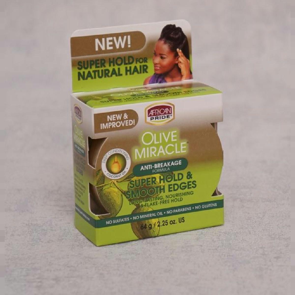 African Pride Olive Miracle Super Hold & Smooth Edges 64g