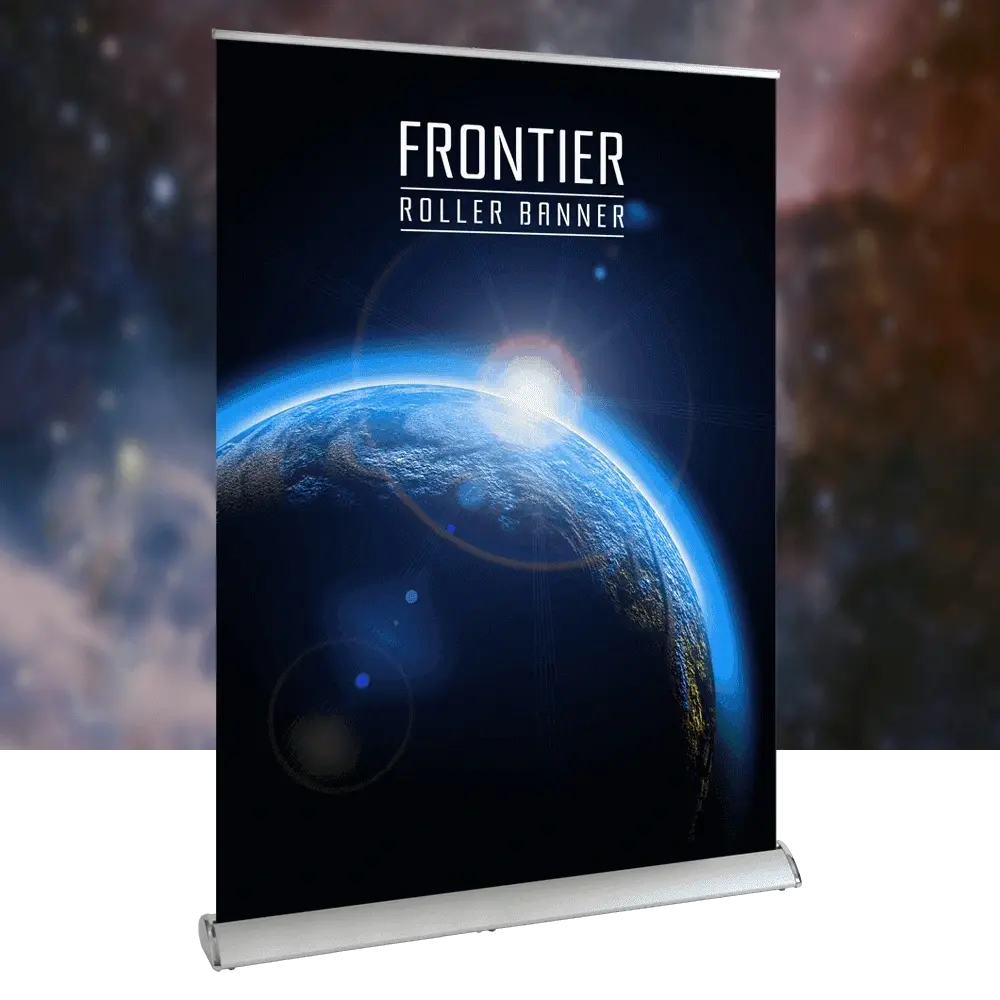 Premium roller banner printing in Dorset — Frontier, 850mm to 2000mm, from £129