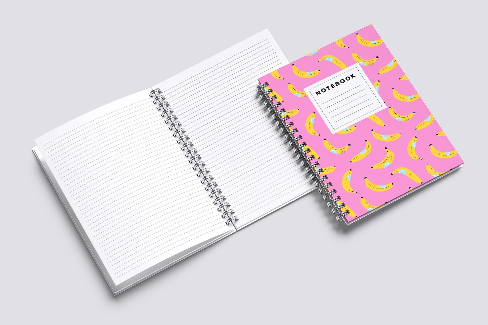 Branded wiro notebook printing in Dorset — A5 and A4, 100 pages, laminated printed cover, from £119