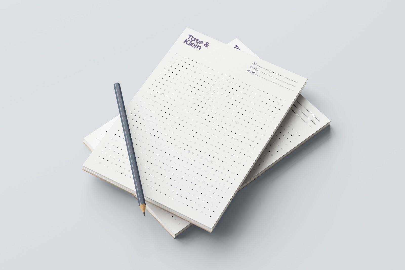 Branded sticky note pad printing in Dorset — 75 x 75mm and 100 x 75mm, 50 sheets per pad, from £69