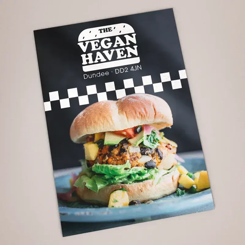 Gloss, matt or soft-touch laminated flyers on 350gsm board — printed in Dorset, free collection or tracked UK delivery, from £35