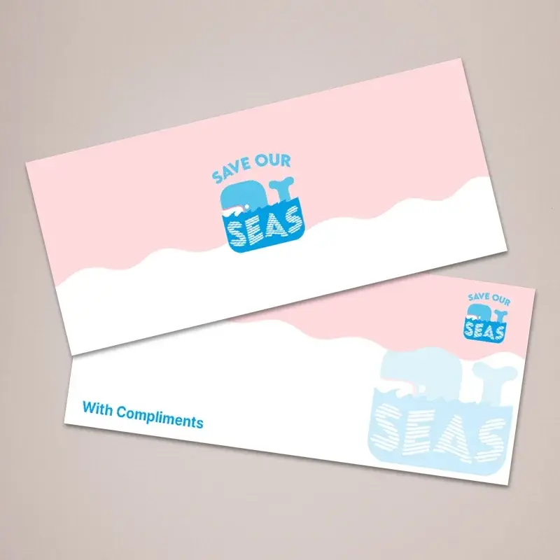 Recycled compliment slip printing in Dorset — DL 1/3 A4, 120gsm 100% recycled uncoated, single or double sided, from £27