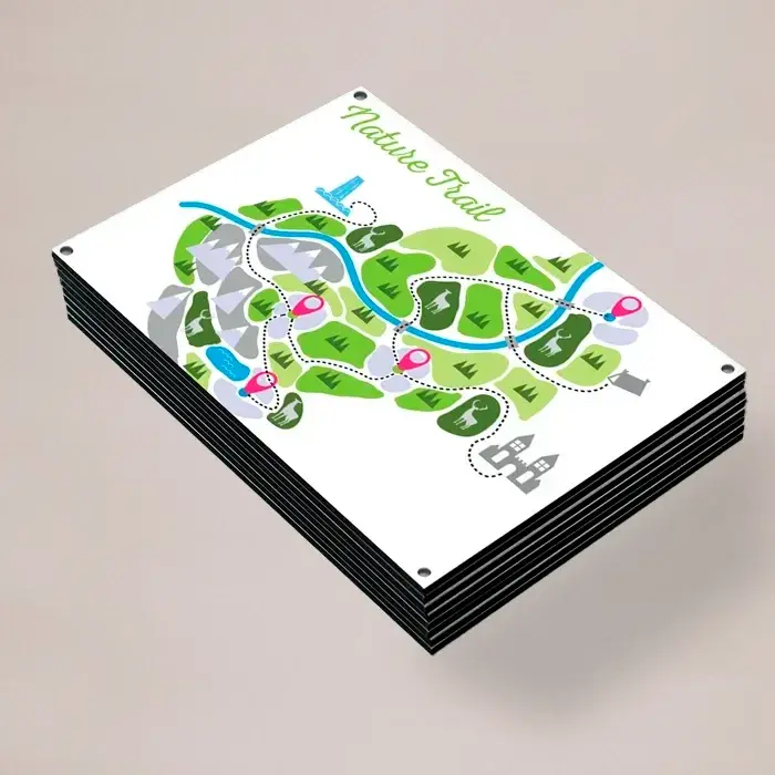 Dibond board printing in Dorset — 3mm aluminium composite signage, 1m² minimum, cut to size, indoor and outdoor