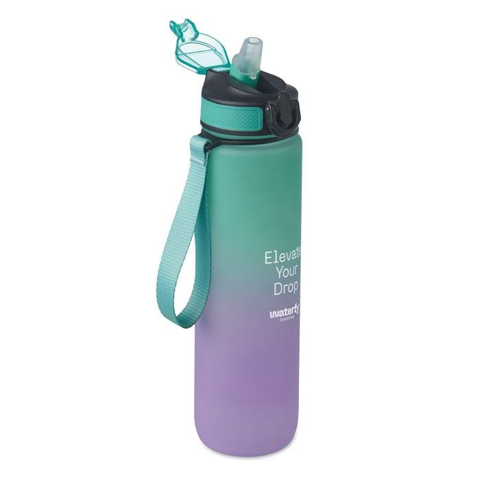 Sports Water Bottle RPET 1L printed with your logo — pad printing, from £424