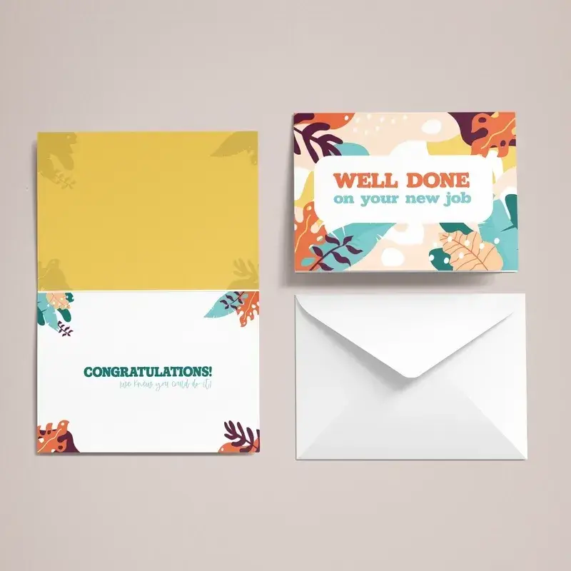 Greeting card printing in Dorset — 300gsm card or 350gsm recycled, envelopes included, from £39