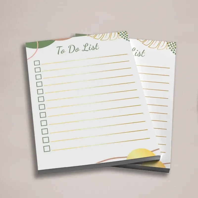 Recycled glued notepad printing in Dorset — A5 and A4, 50 sheets per pad, 100% recycled uncoated bond, from £65