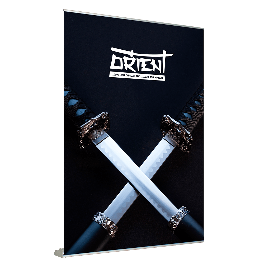 Low-profile roller banner printing in Dorset — Orient, 850mm to 2000mm, from £109
