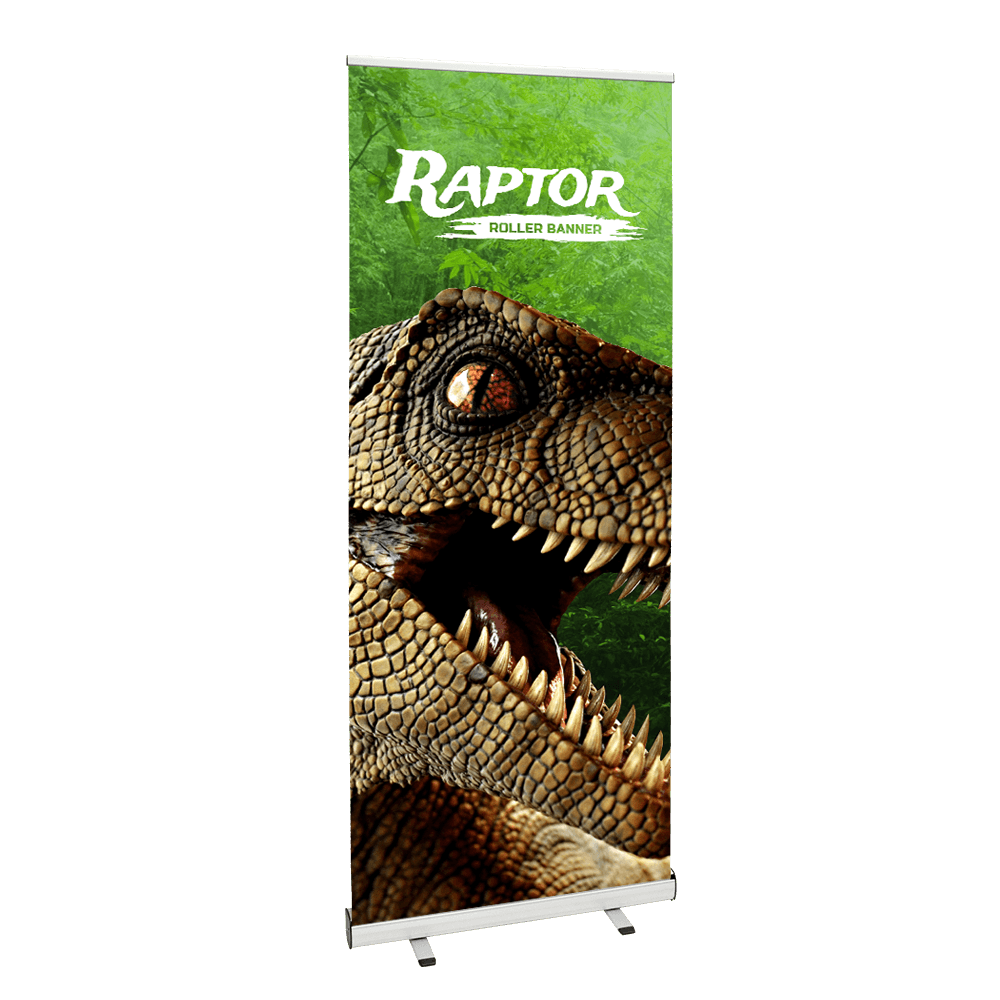 Entry-level roller banner printing in Dorset — Raptor, 850mm to 2000mm, from £79