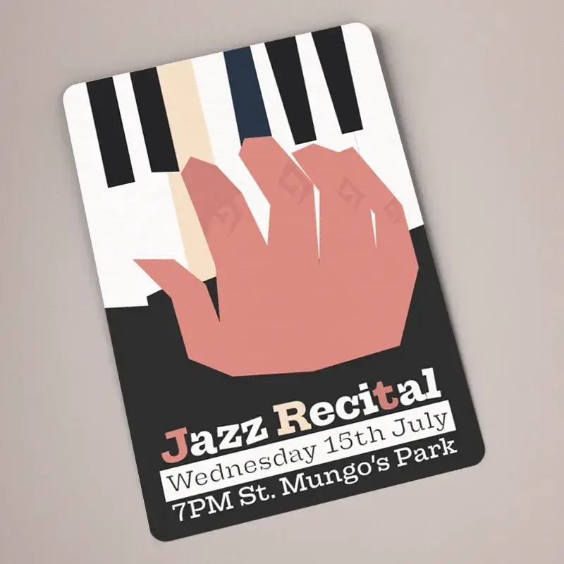 Rounded corner flyers on silk, kraft or 350gsm board — printed in Dorset, free collection or tracked UK delivery, from £36