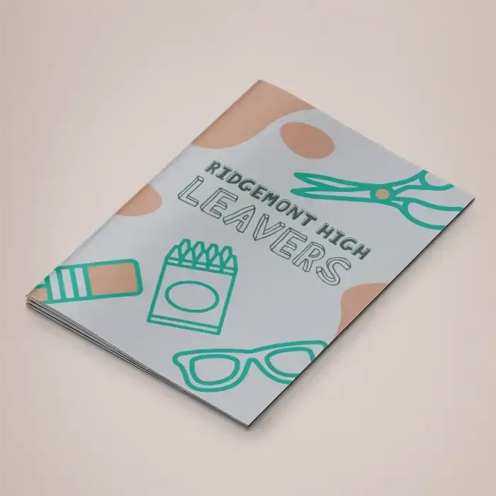 Saddle-stitched A5 booklet printing, 16 pages — 5 sizes A6 to A4, self-cover or silk cover upgrade, from £113
