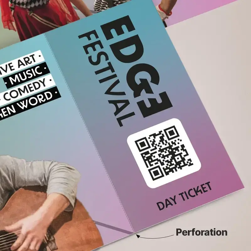 Event and raffle ticket printing in Dorset — DL and A6 on 350gsm silk board, single or double sided, from £28