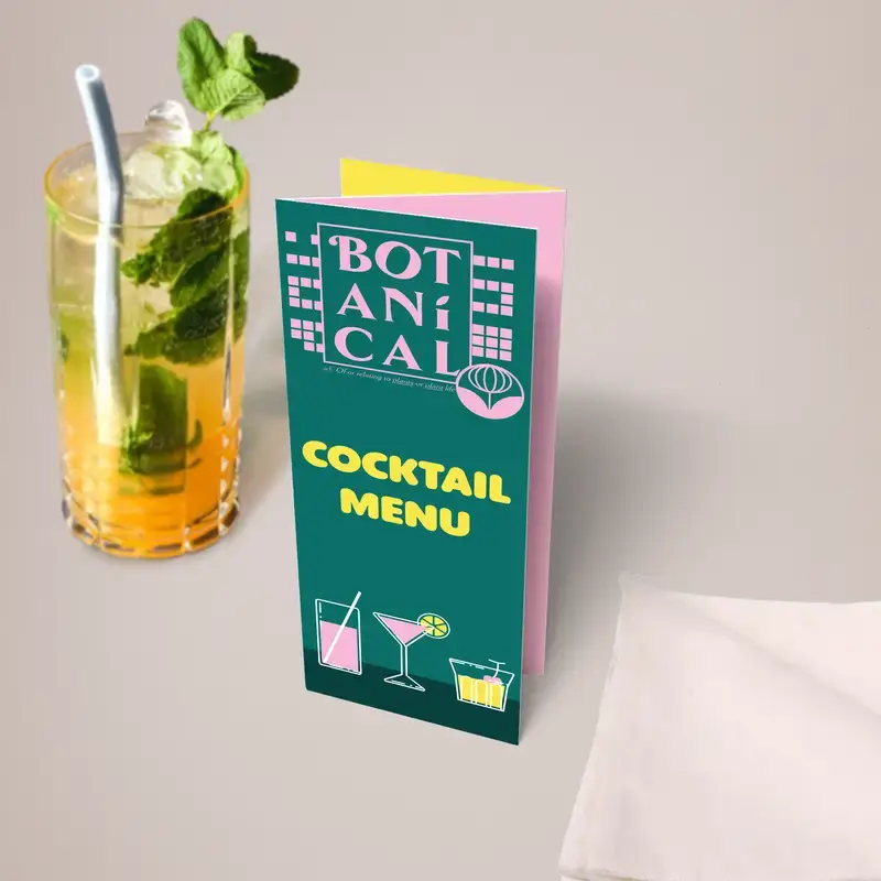 Mini folded leaflet (70 x 148mm) printing, 6 page — roll fold or Z fold, from £52