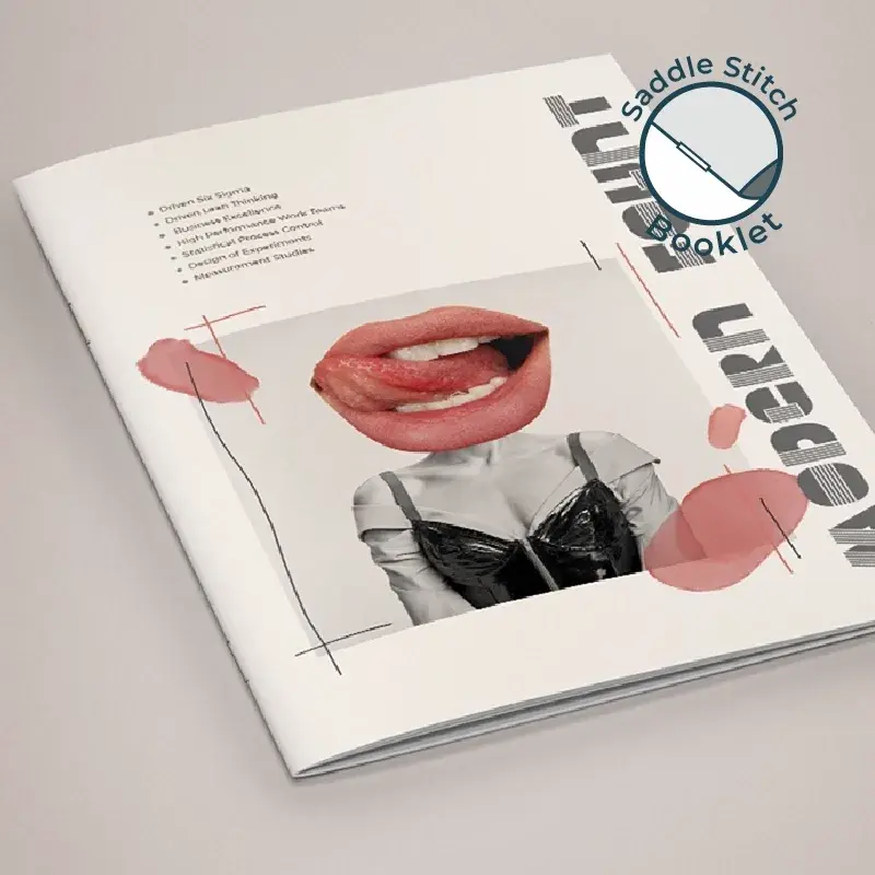 100% recycled saddle-stitched booklet printing, 24 pages, five sizes A6 to A4, from £177