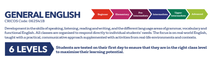 Ci sono 6 livelli di apprendimento dal più elementare al più avanzato.