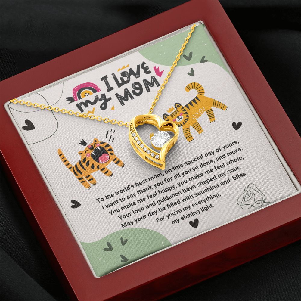 Sentimental Gift for My Beautiful Mom 18K Yellow Gold Finish / Luxury Box