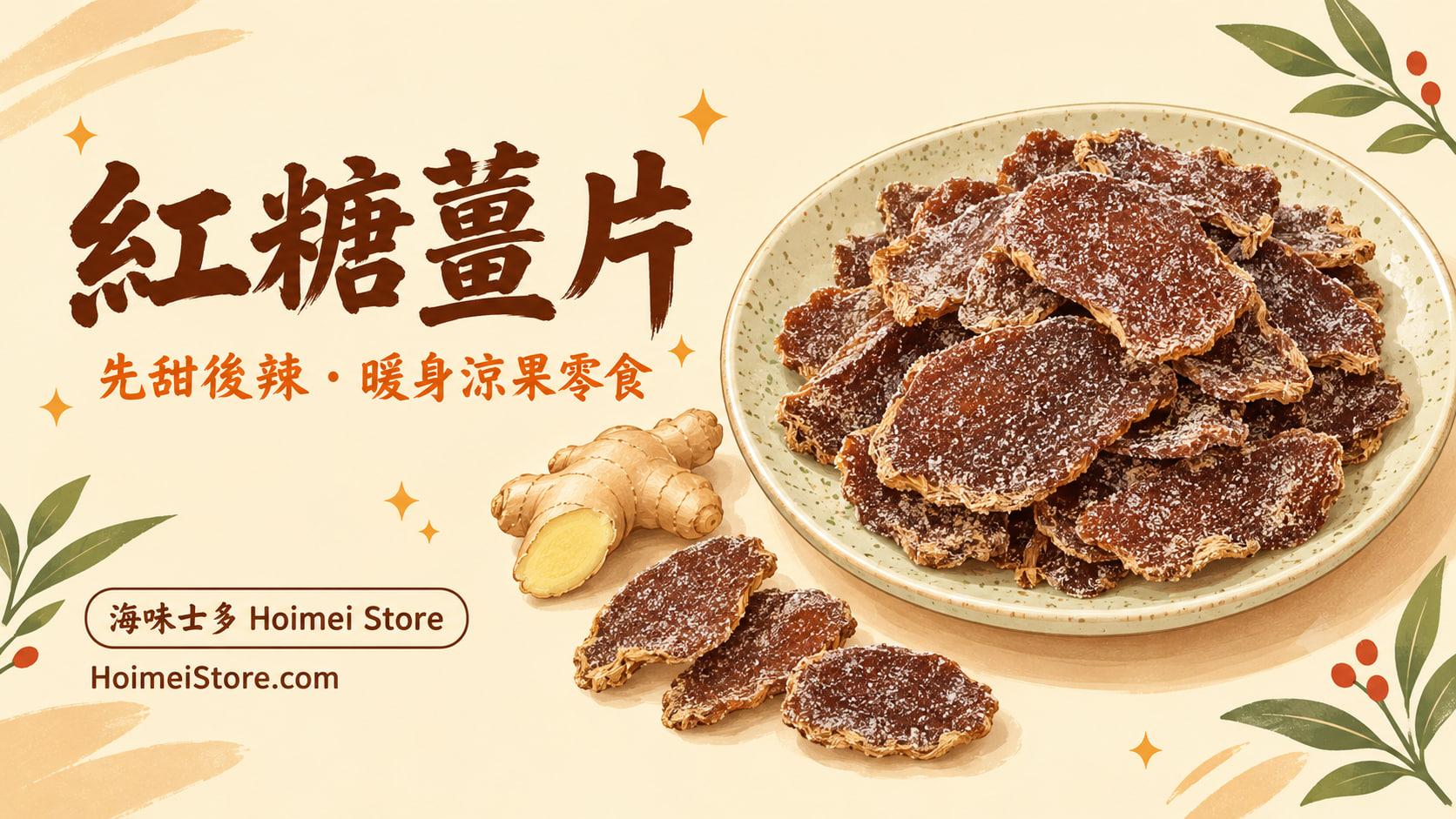 紅糖薑片：開包即食、先甜後辣的涼果零食