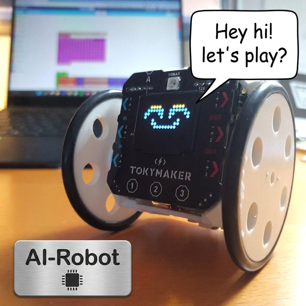 Train the robot to recognise what you show it, then let it react.