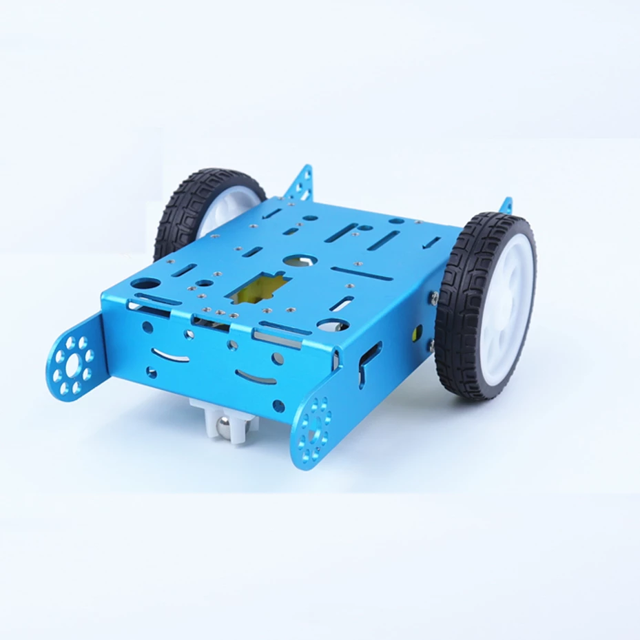 Get this robust metal body robot structure to build make your project a reality. It works very well together with our motor shield accessory or a motor driver.