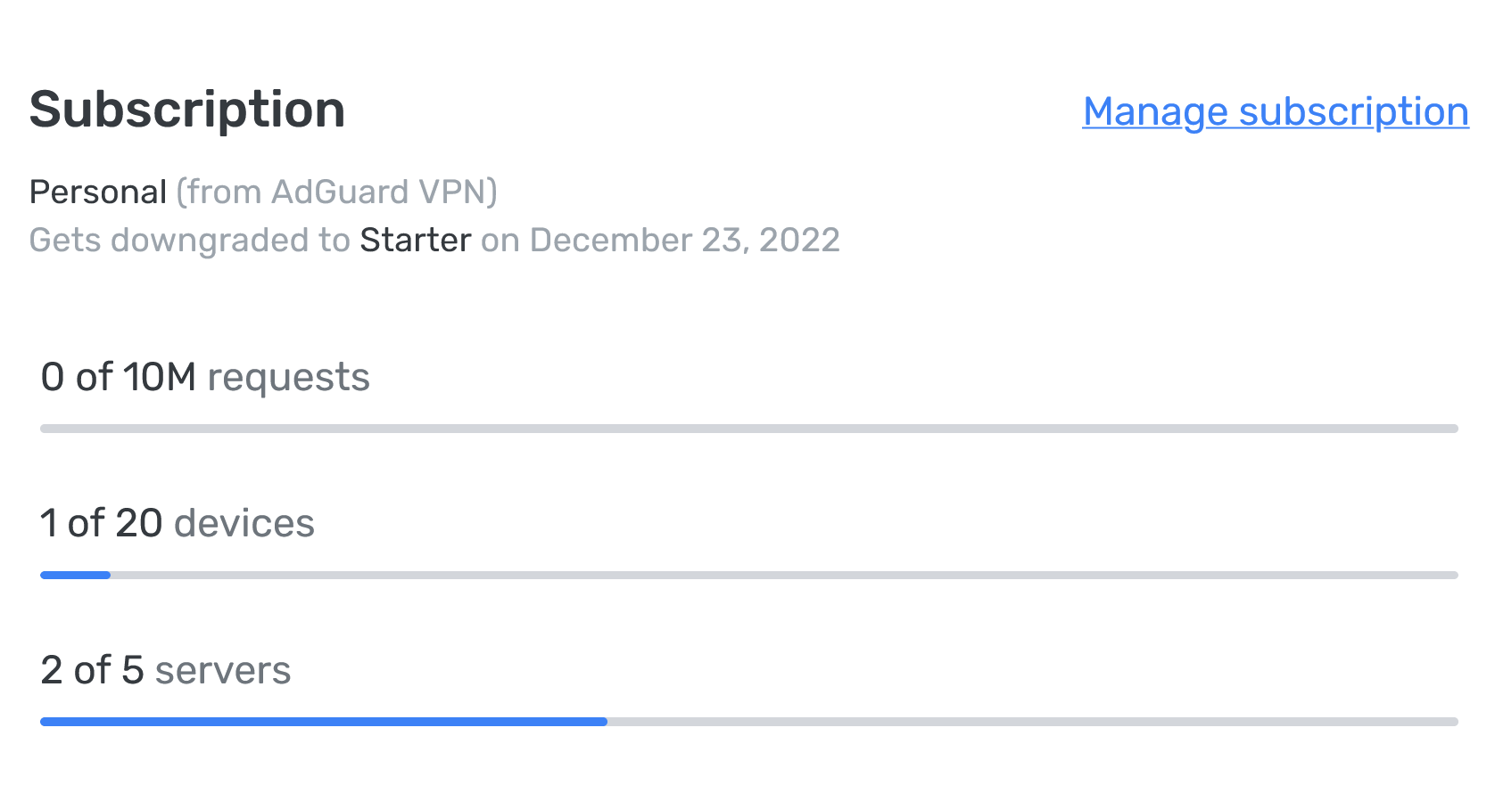 صورة لمواصفات اشتراك Adguard DNS الذي يأتي مجاناً مع بطاقات الـVPN
