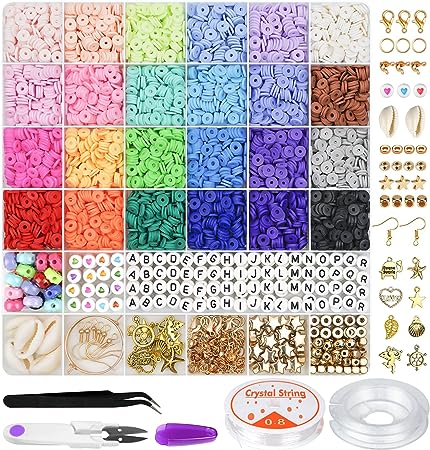 Create Unique Jewelry with Gionlion Polymer Clay Beads Bracelet Necklace Kit for Women