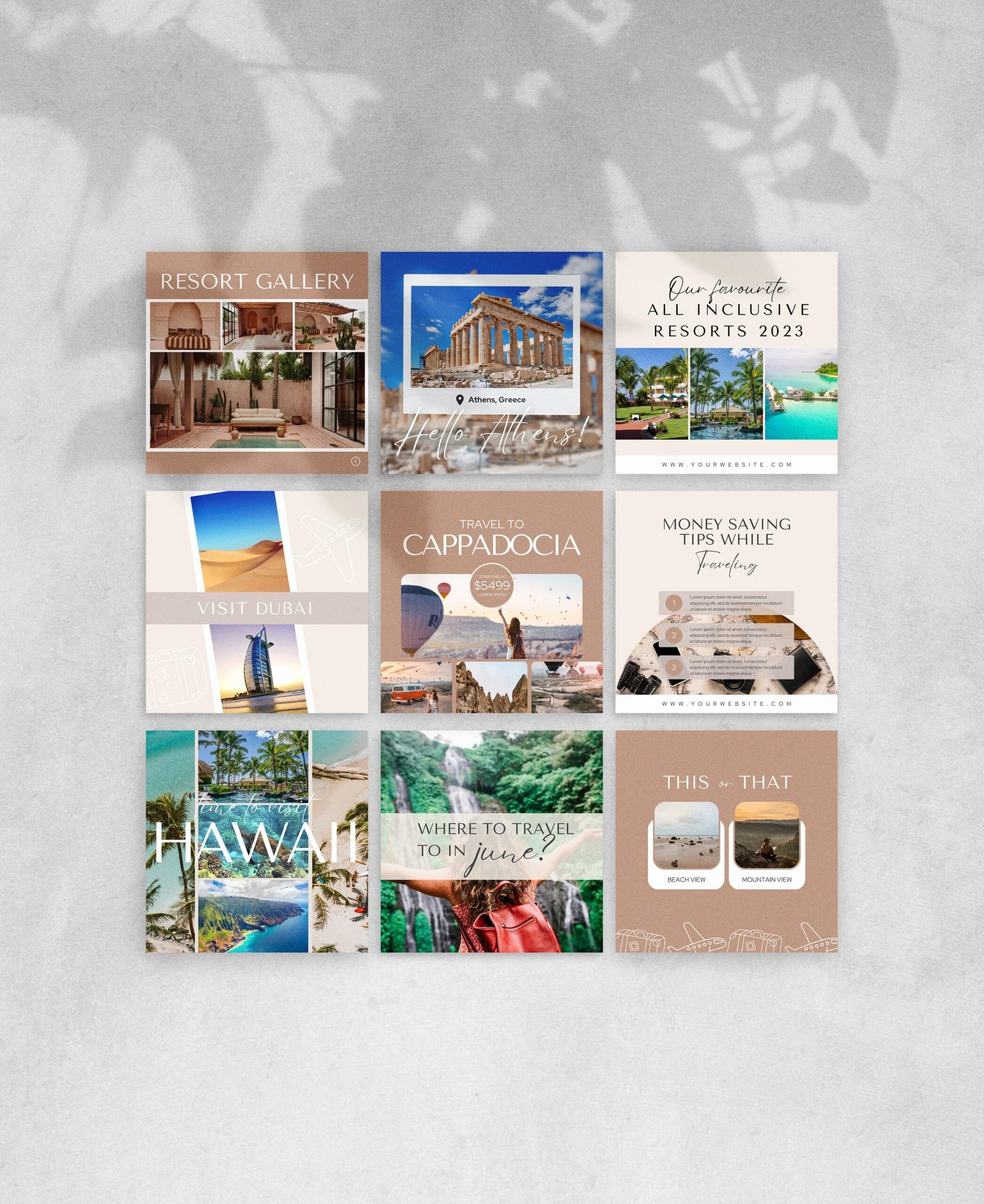 Travel Agent Instagram Post Pack - 50 Stunning Designs