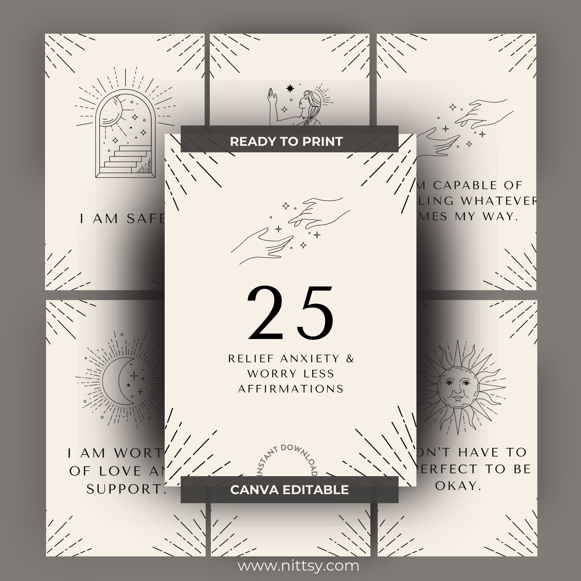 RELIVE ANXIETY AND WORRY LESS AFFIRMATION CARDS
