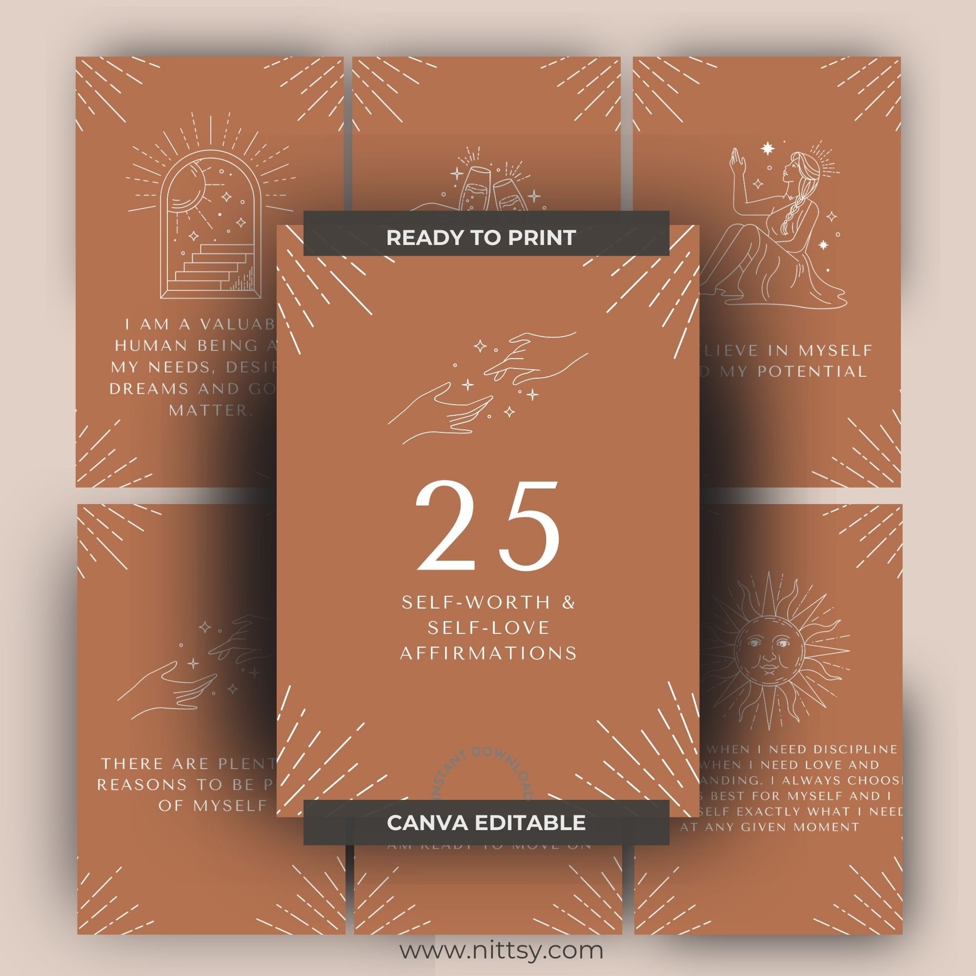 SELF LOVE & SELF WORTH AFFIRMATION CARDS