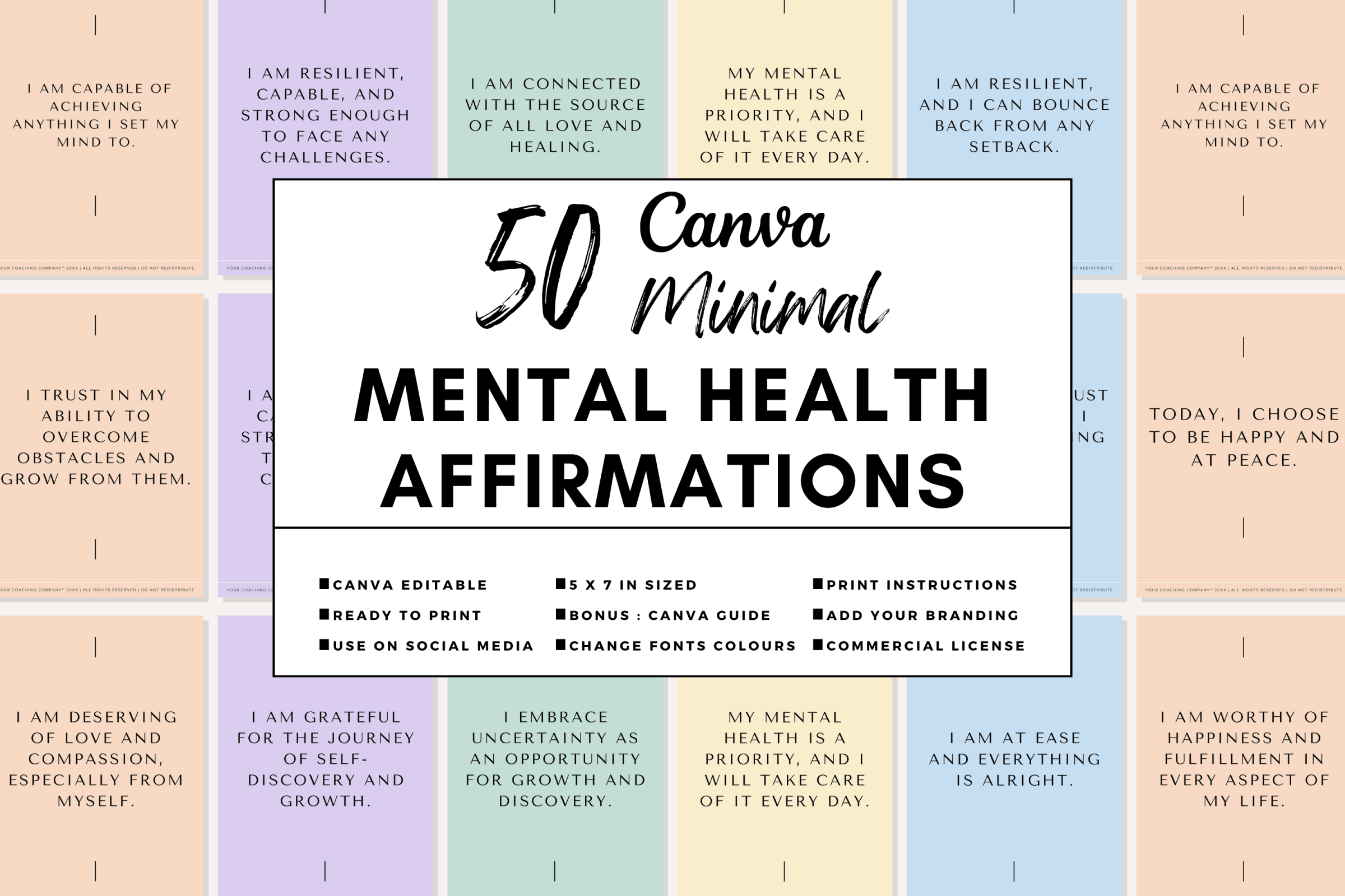 MENTAL HEALTH AFFIRMATION CARDS