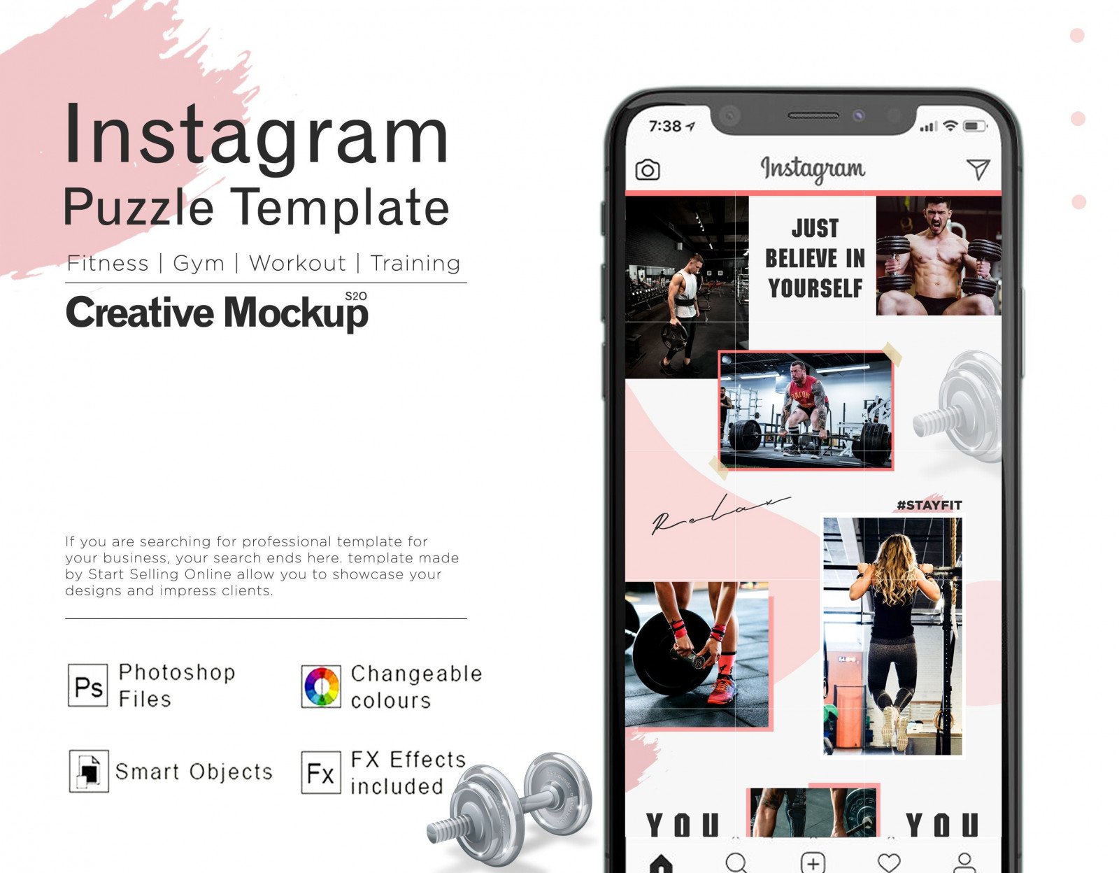Instagram Puzzle Template Fitness