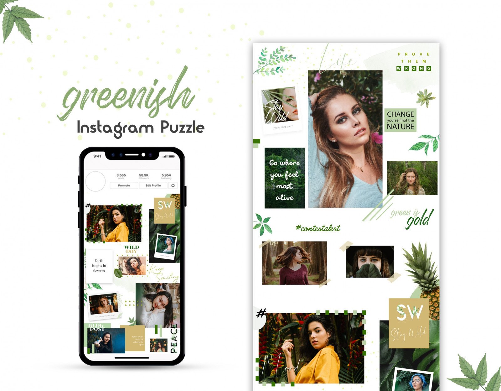 Instagram Puzzle Template | Instagram Puzzle | Instagram Moodboard | Instagram Template for Bloggers |  Beauty Instagram Puzzle