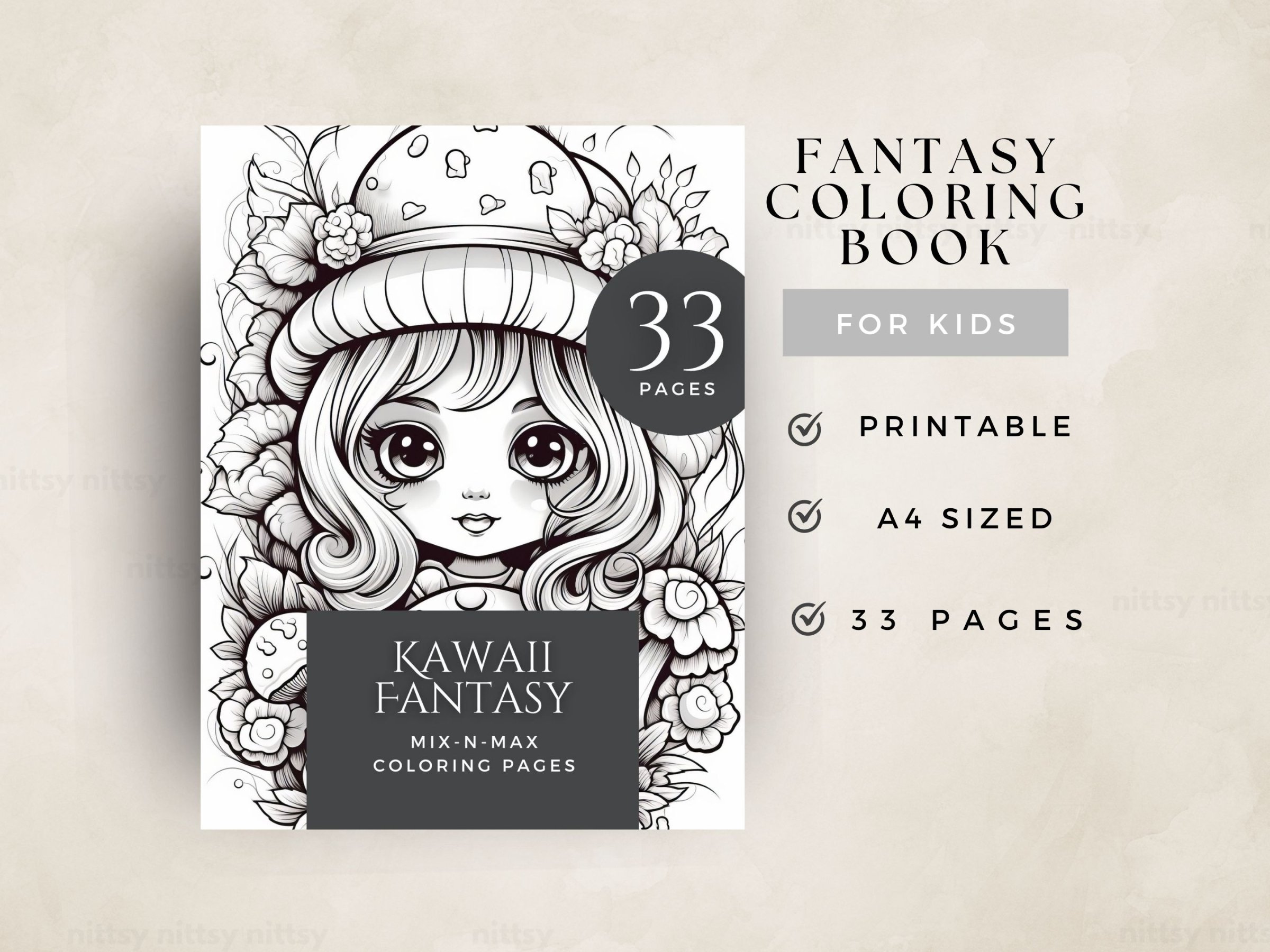 KAWAII FANTASY COLORING BOOK