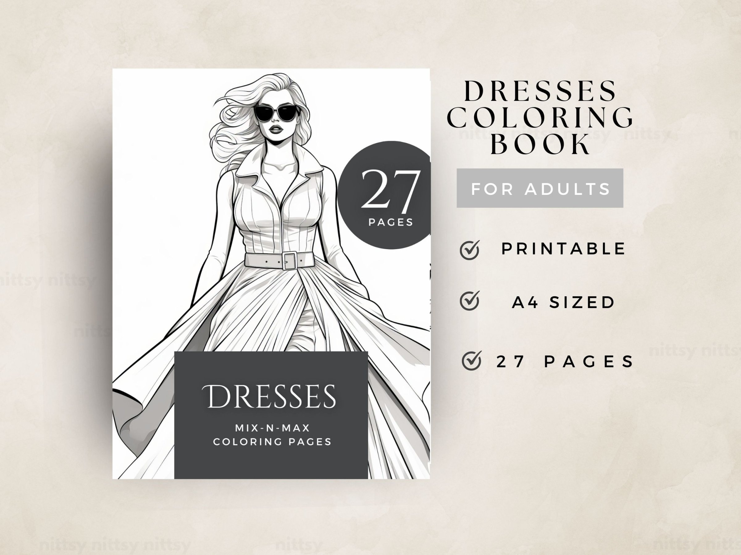 DRESSES COLORING BOOK