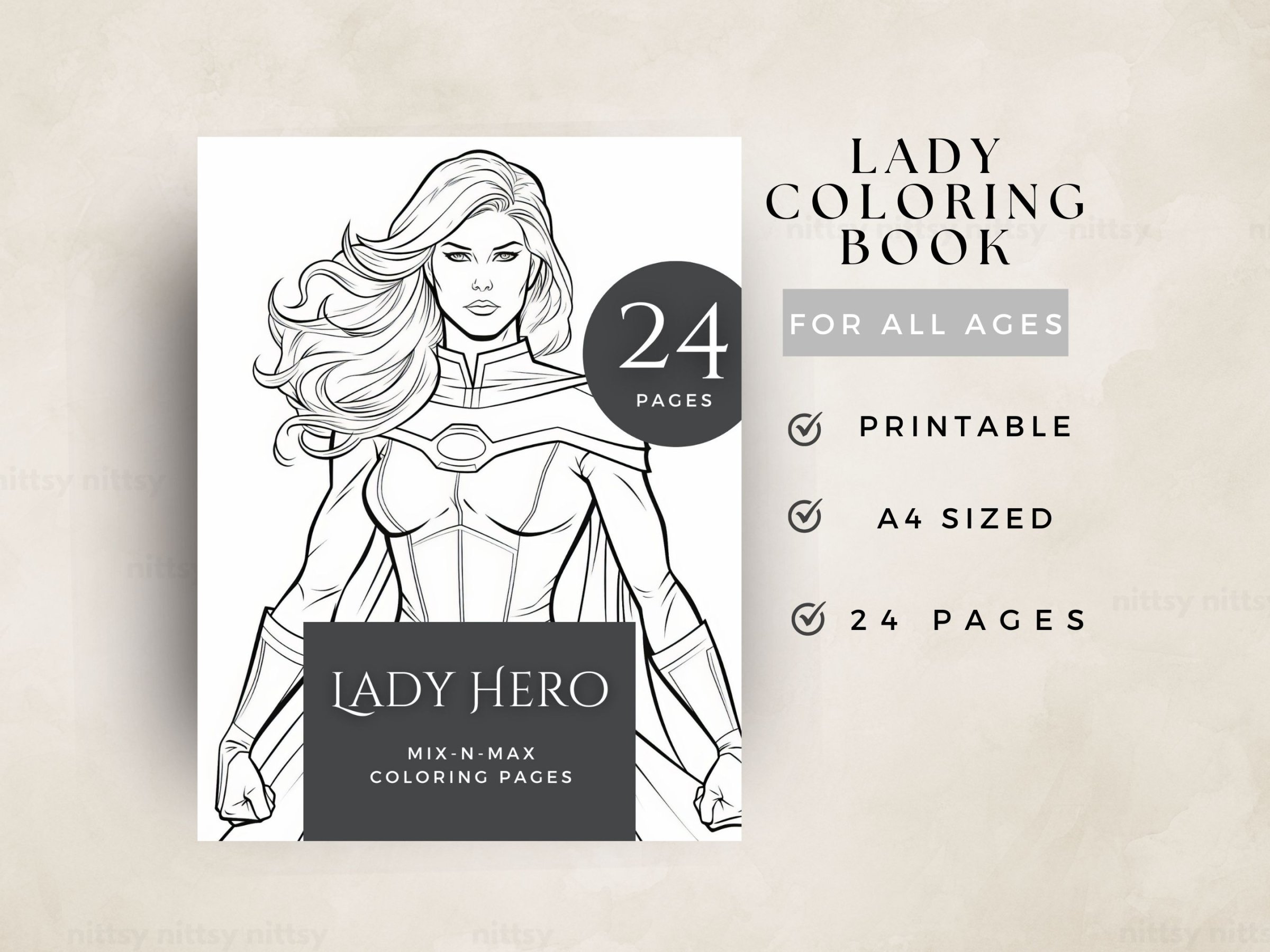 LADY HERO COLORING BOOK