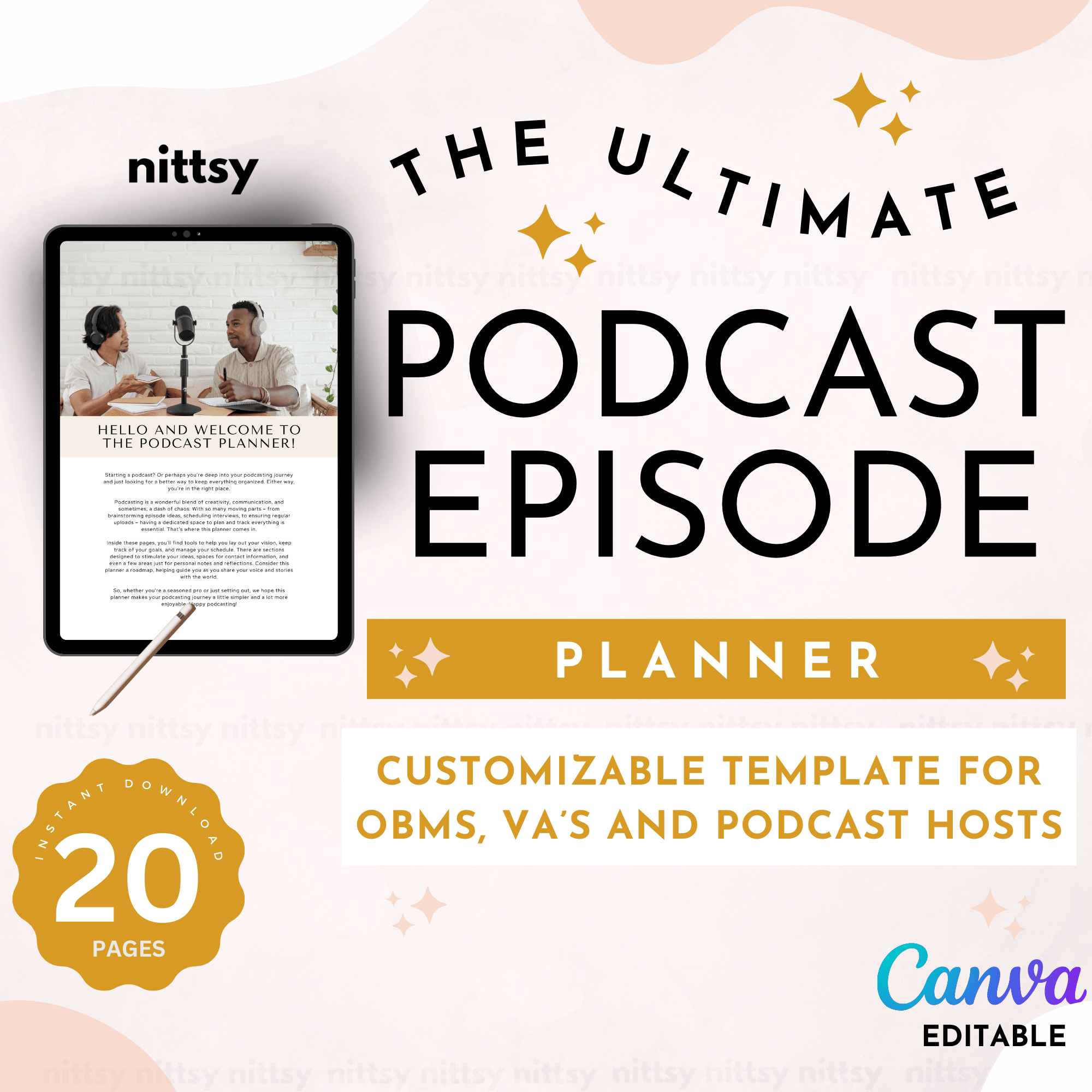 Podcast Episode Planner - Digital Planner | Printable Planner