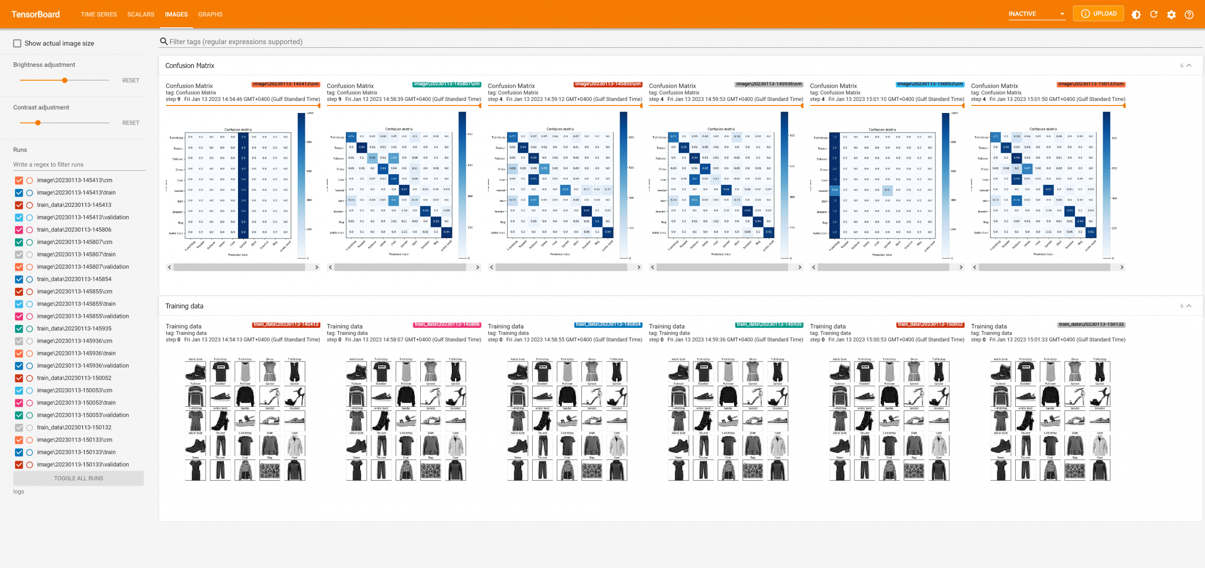 A simple image classification by Tensorflow and visualization by TensorBoard