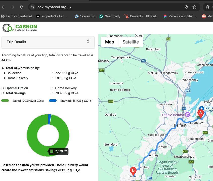 Carbon Calculation of Entire Journey